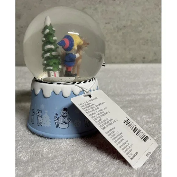 NWT Hallmark Rudolph the Red-Nosed Reindeer Musical Snow Globe Retired No Box - Picture 3 of 6